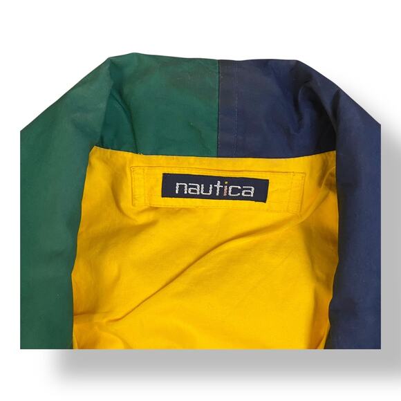 Nautica Vintage 90s Men’s Reversible Hooded Color block Jacket Size L Streetwear - Picture 6 of 16